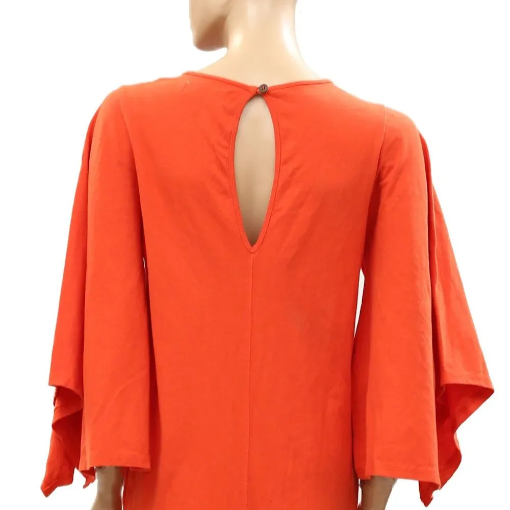 Free People Free Est Briar Midi Dress Handkerchief Sleeve Cotton Resort S 288242